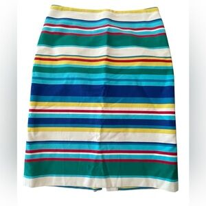 💙💚Talbots Like New, Bright Striped Pencil Skirt size 6. Gorgeous colorful print!